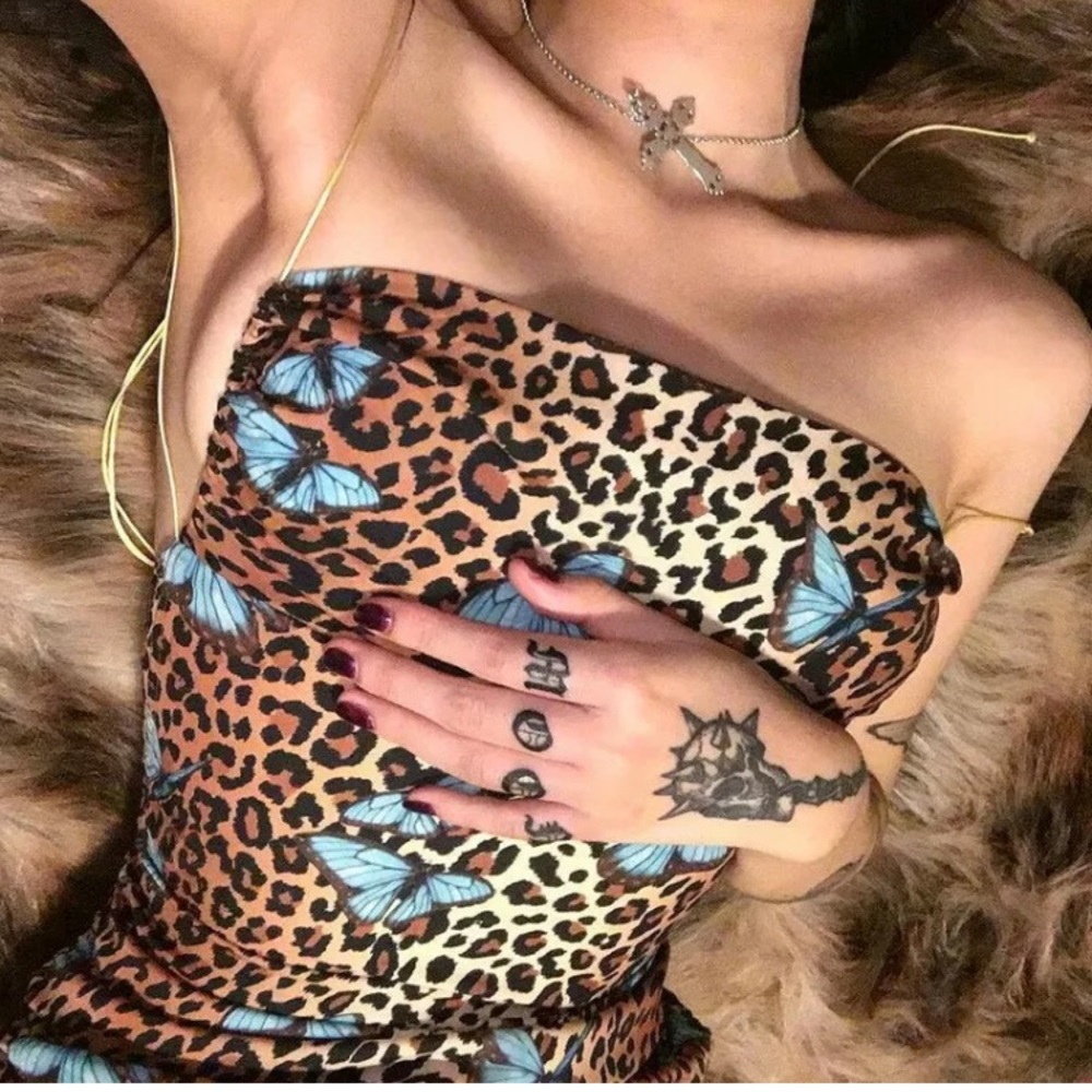 FINAL PRICE Leopard & Butterflies Sexy Dress - Picture 3 of 8